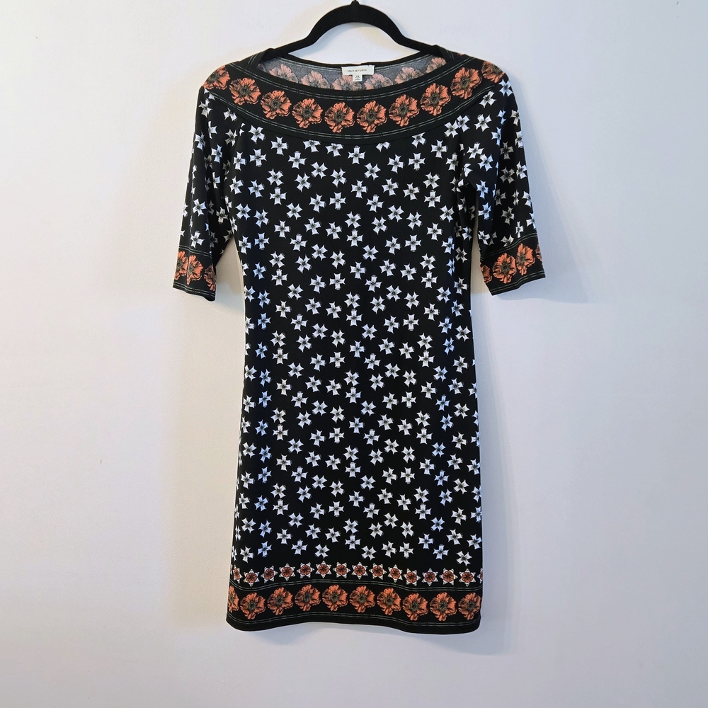Max Studio Floral & Cross Print Dress
